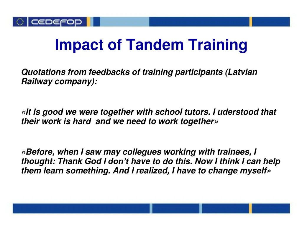 impact of tandem training