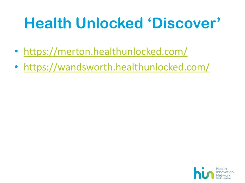 health unlocked discover