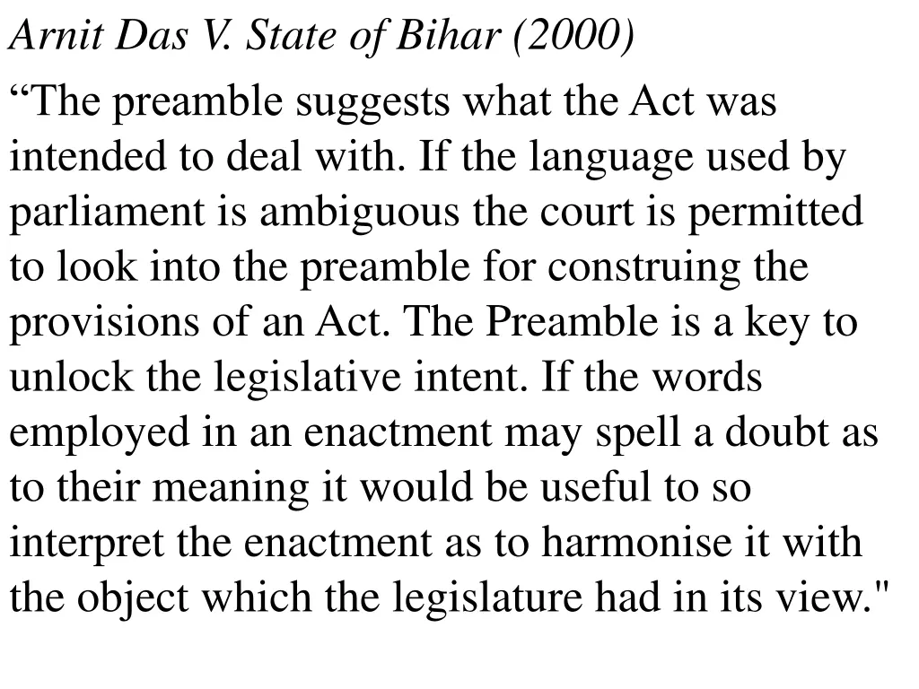 arnit das v state of bihar 2000 the preamble