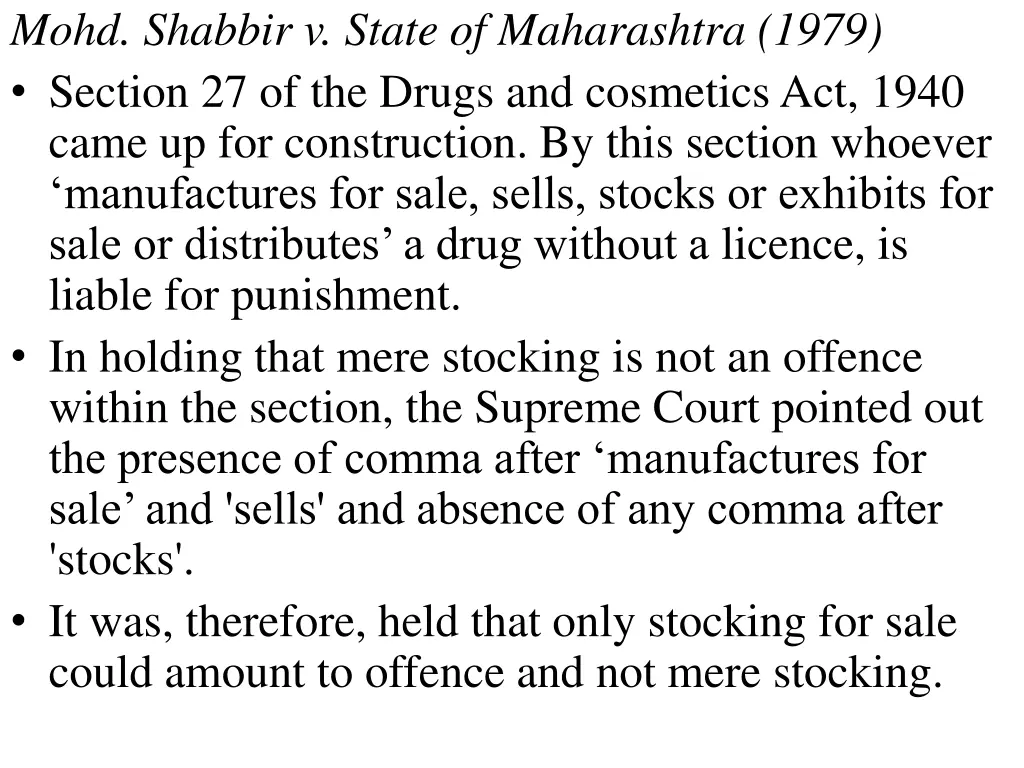 mohd shabbir v state of maharashtra 1979 section