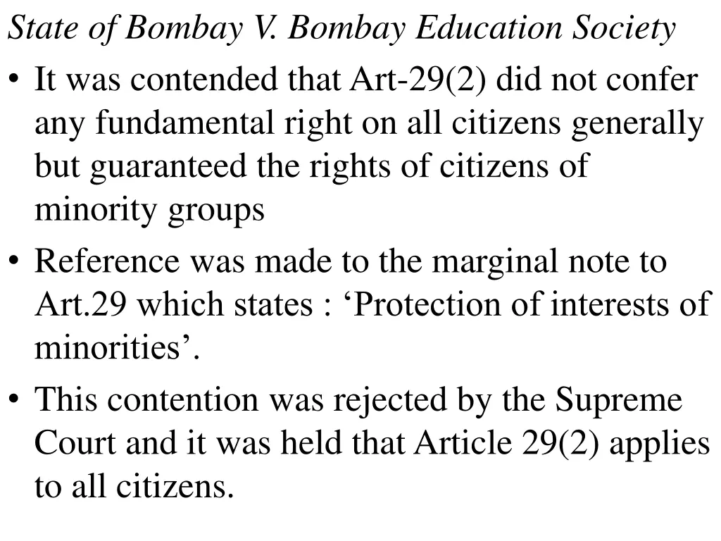 state of bombay v bombay education society