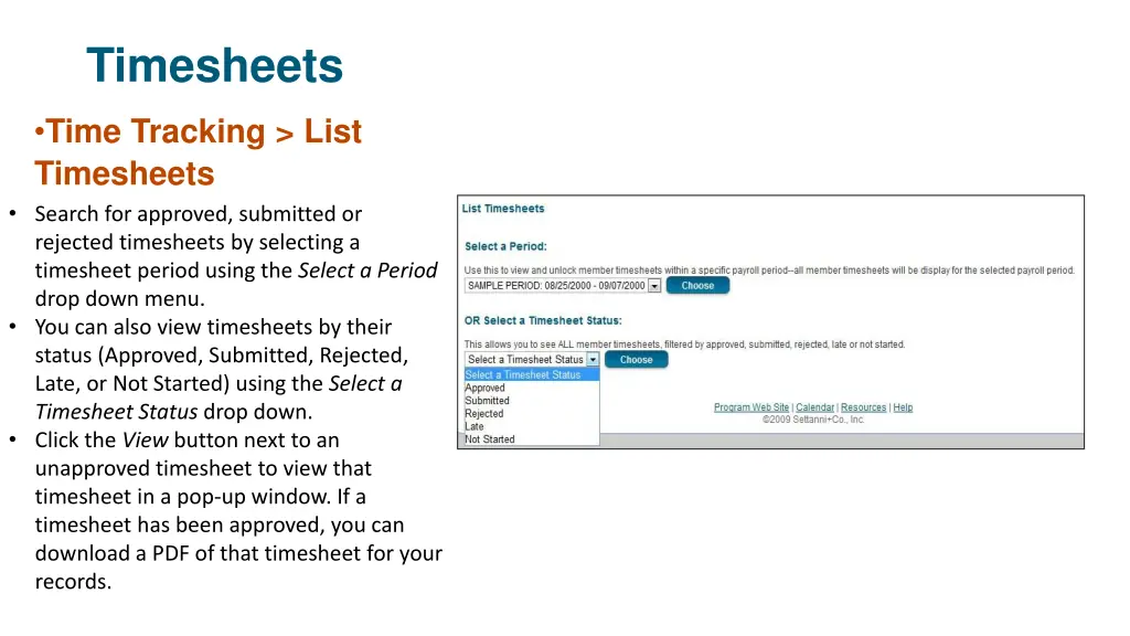 timesheets