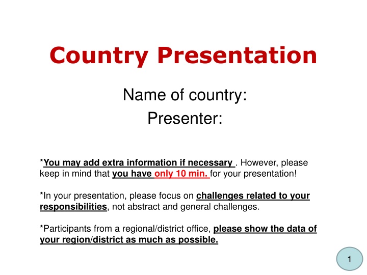 country presentation