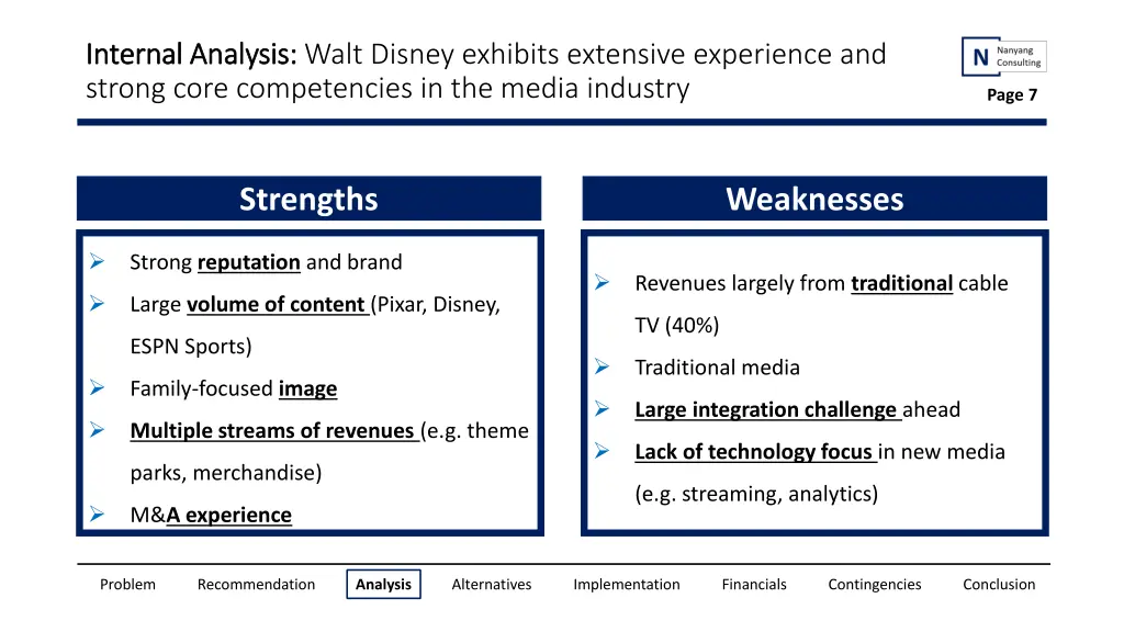 internal analysis internal analysis walt disney