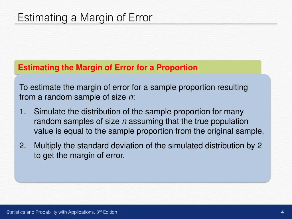 estimating a margin of error 2