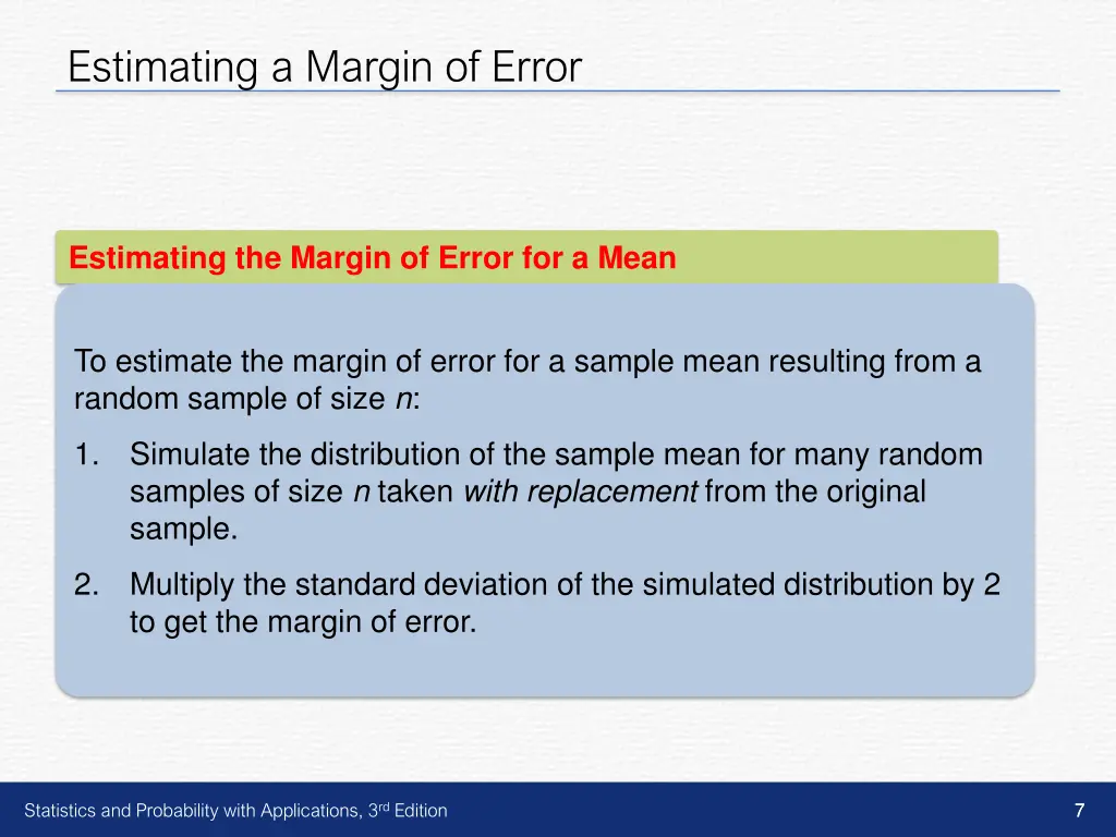 estimating a margin of error 3