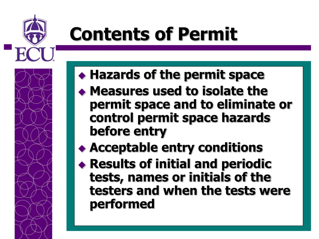 contents of permit 1