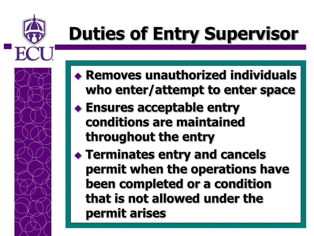 duties of entry supervisor 2