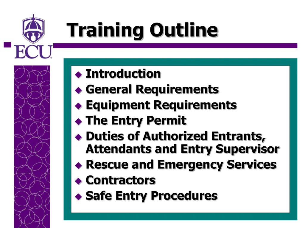 training outline