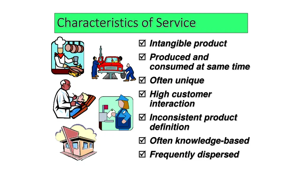 characteristics of service