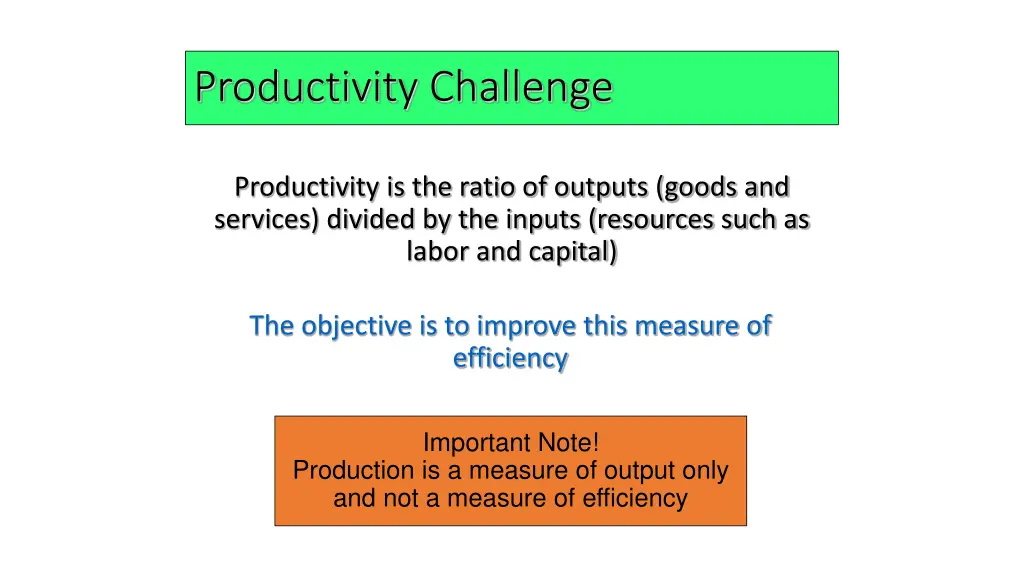 productivity challenge