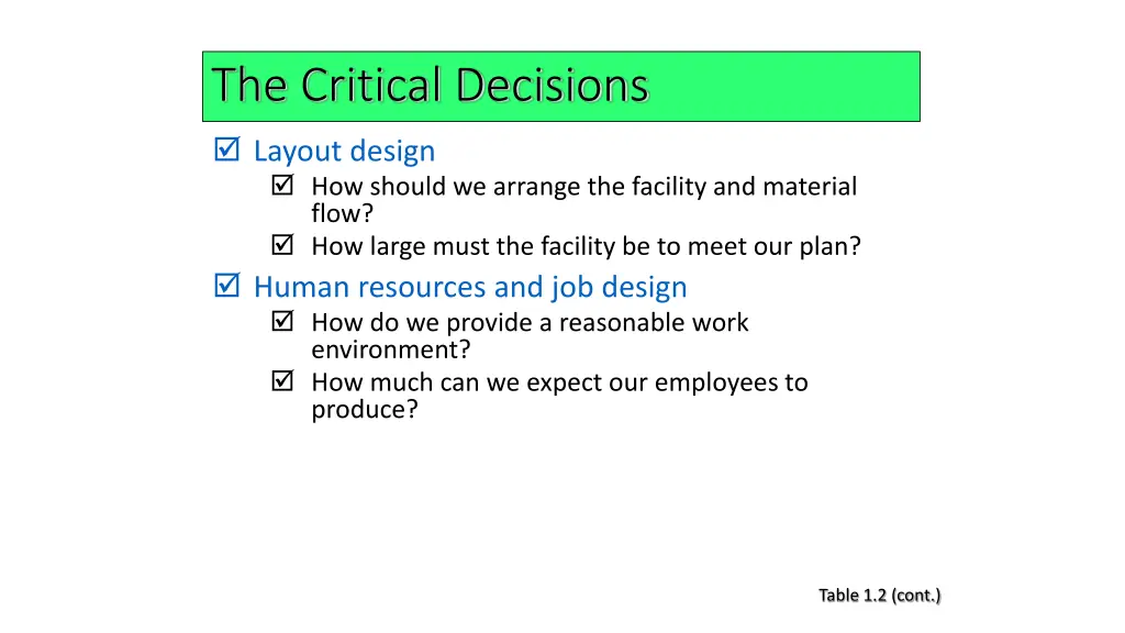 the critical decisions 2