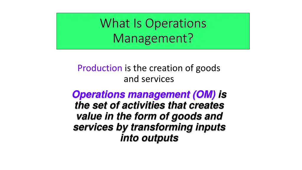 what is operations management