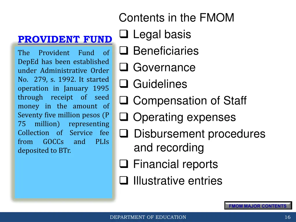 contents in the fmom legal basis beneficiaries