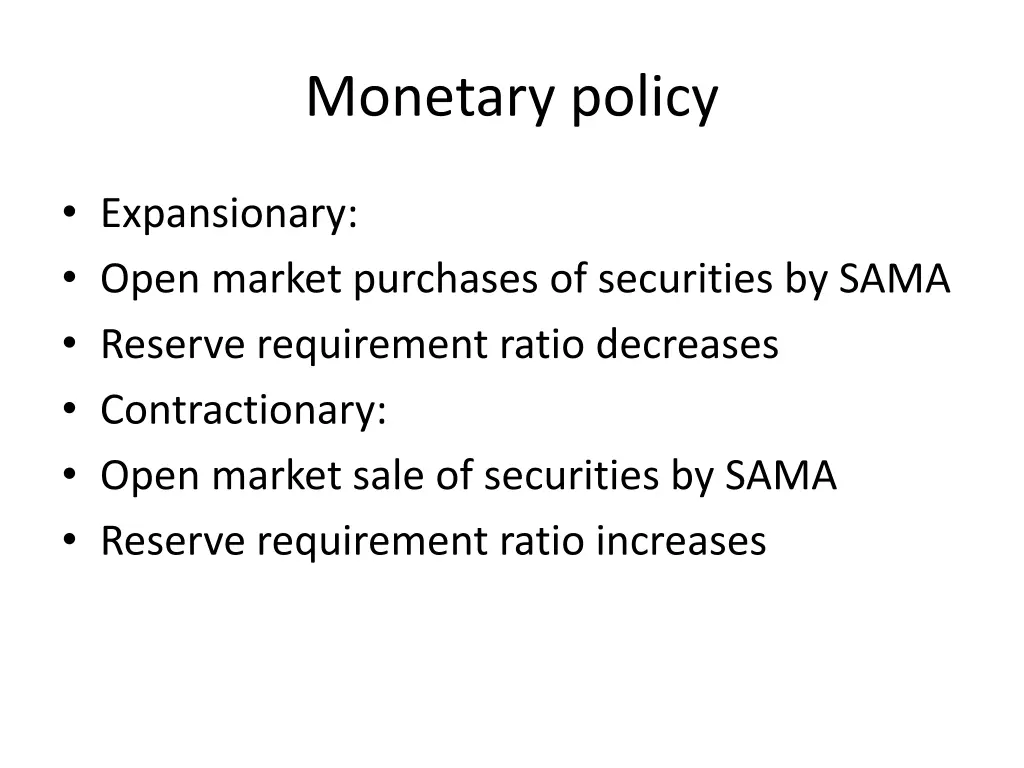 monetary policy