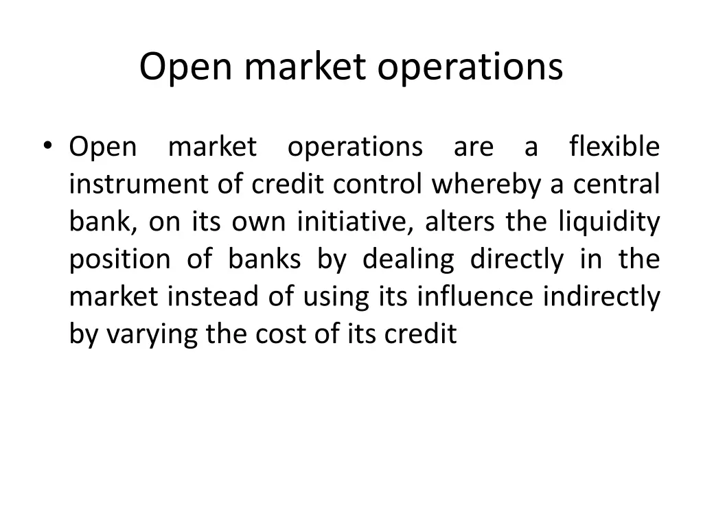 open market operations