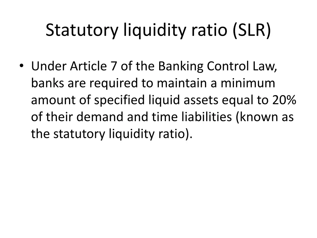 statutory liquidity ratio slr