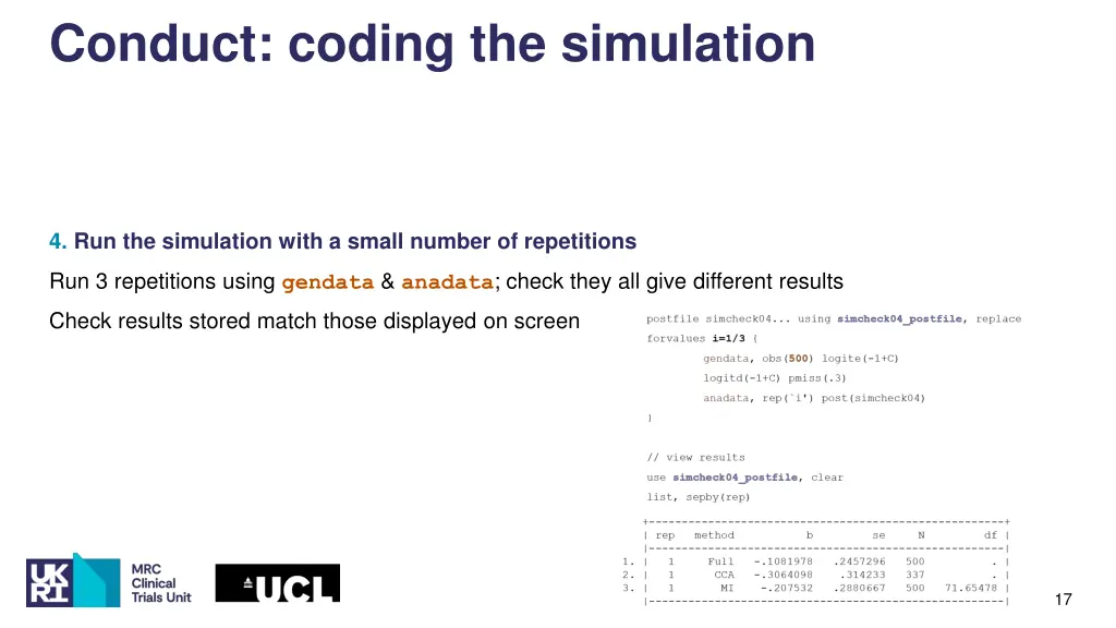 conduct coding the simulation 3 study a single 1