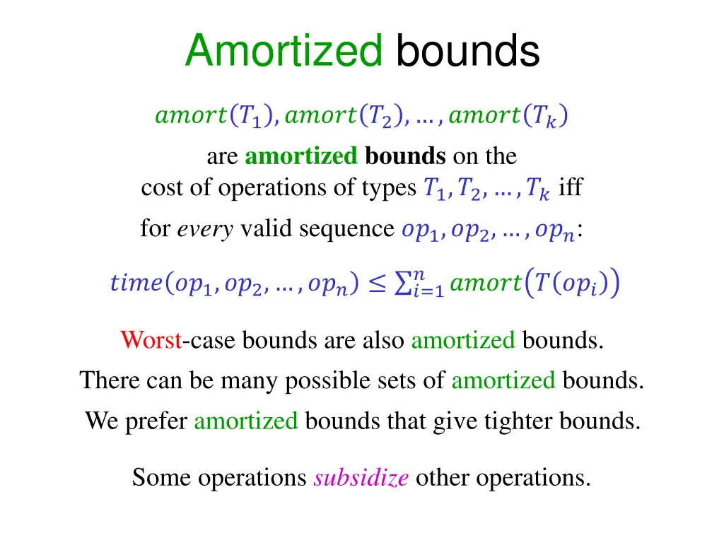 amortized bounds