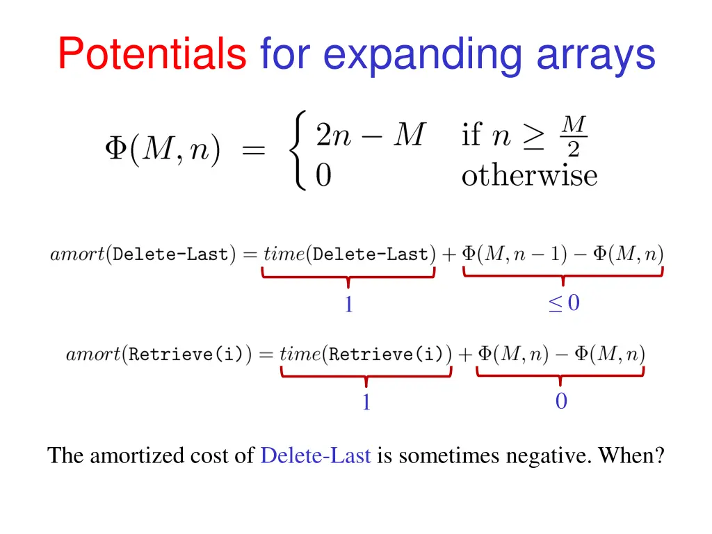 potentials for expanding arrays 1