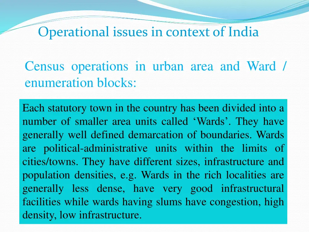 operational issues in context of india 1