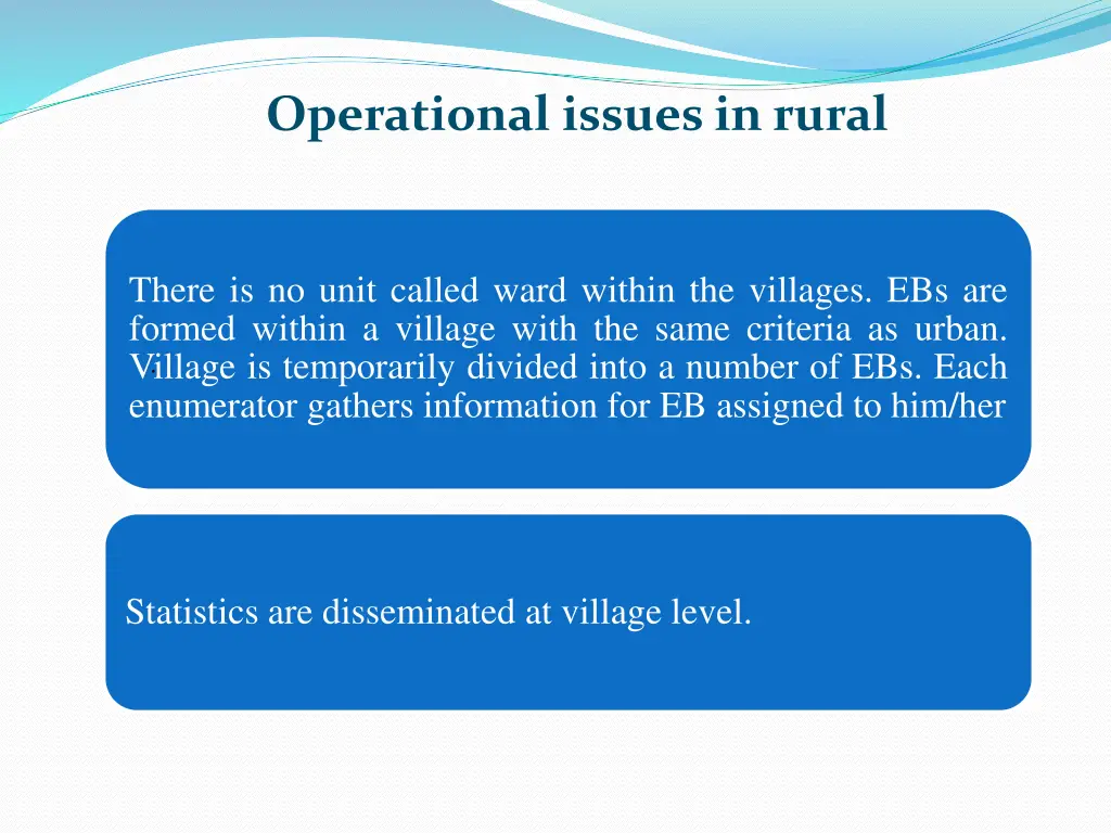 operational issues in rural