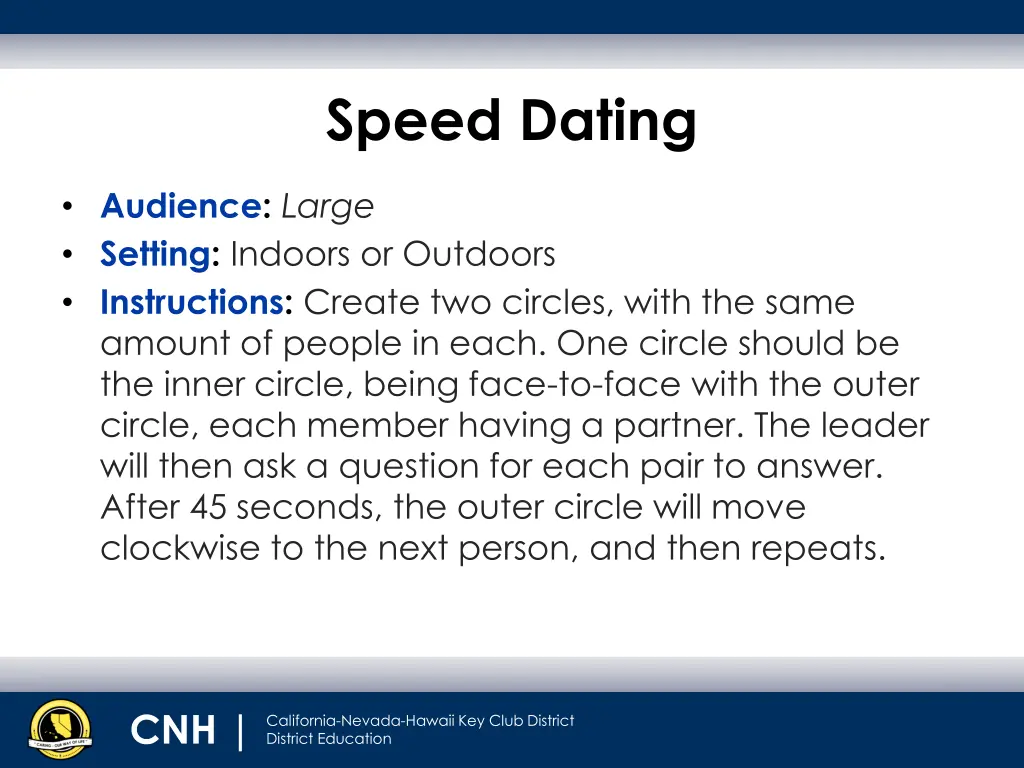 speed dating