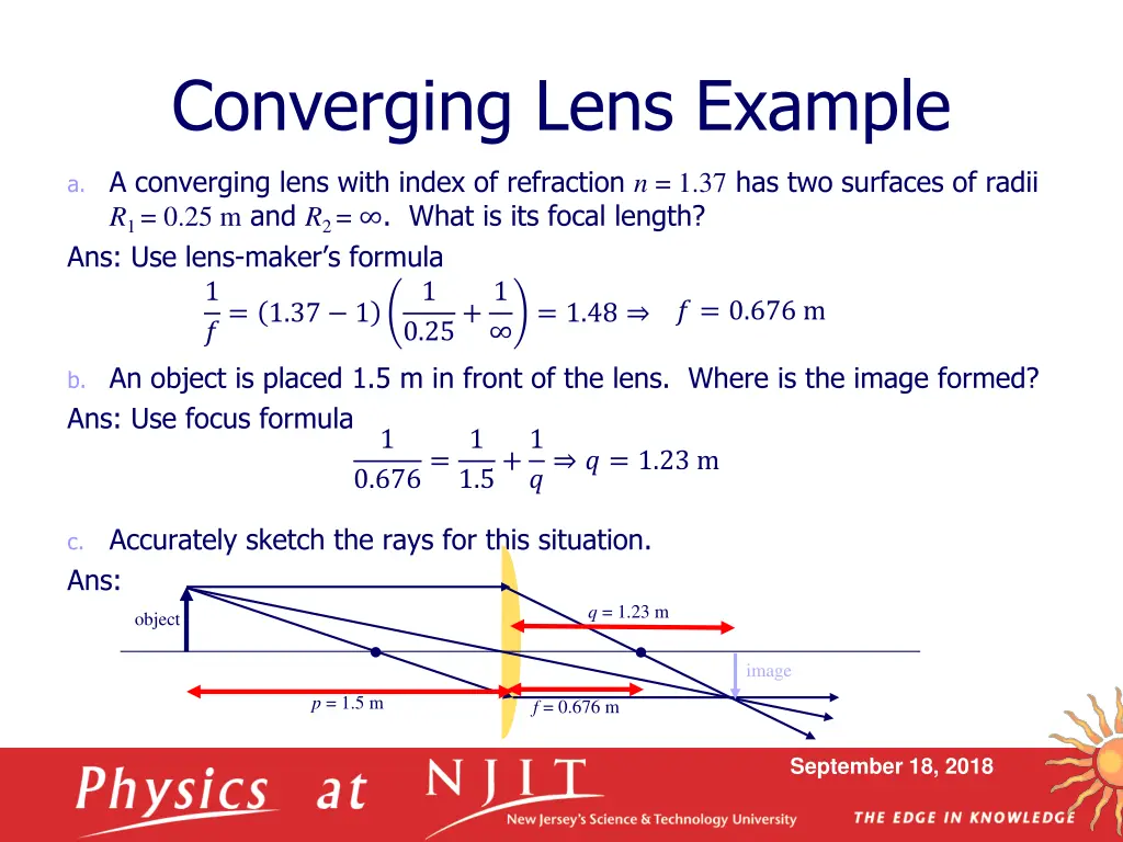 converging lens example