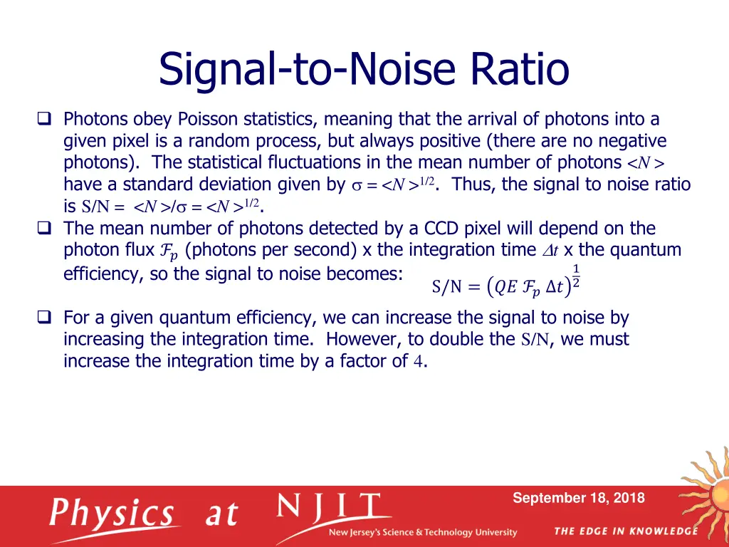 signal to noise ratio