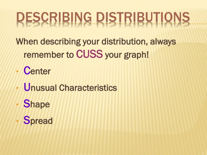 describing distributions