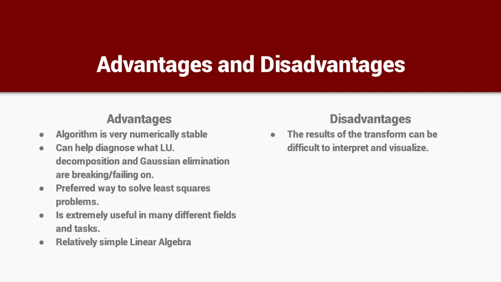 advantages and disadvantages