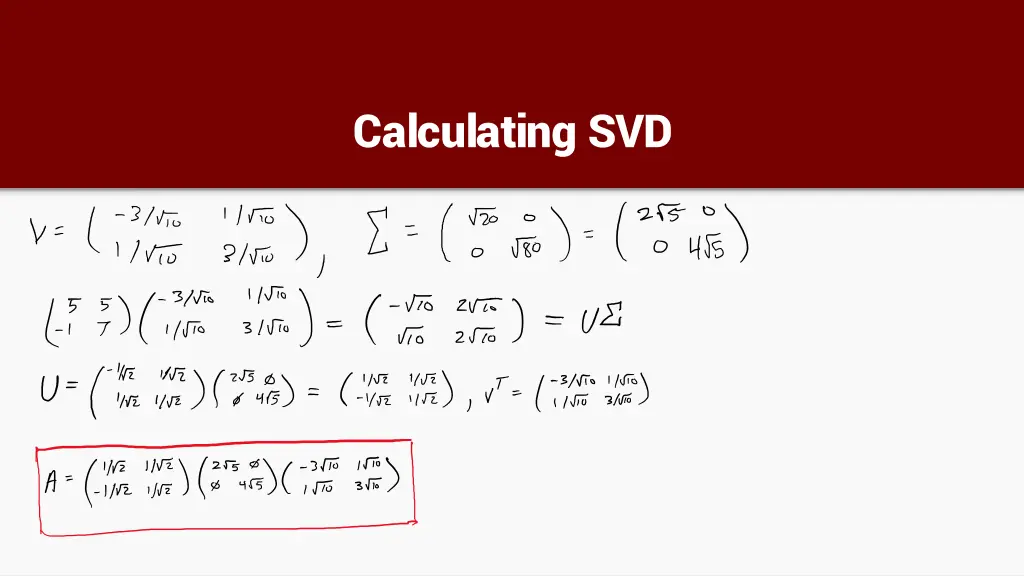 calculating svd 1