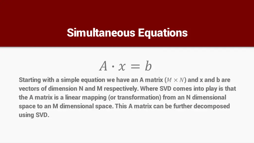 simultaneous equations