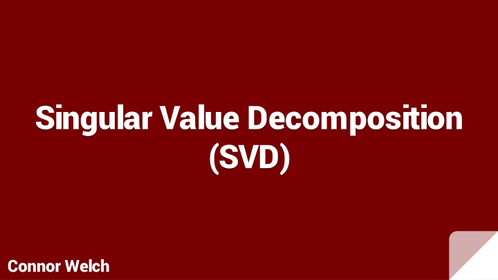 singular value decomposition svd