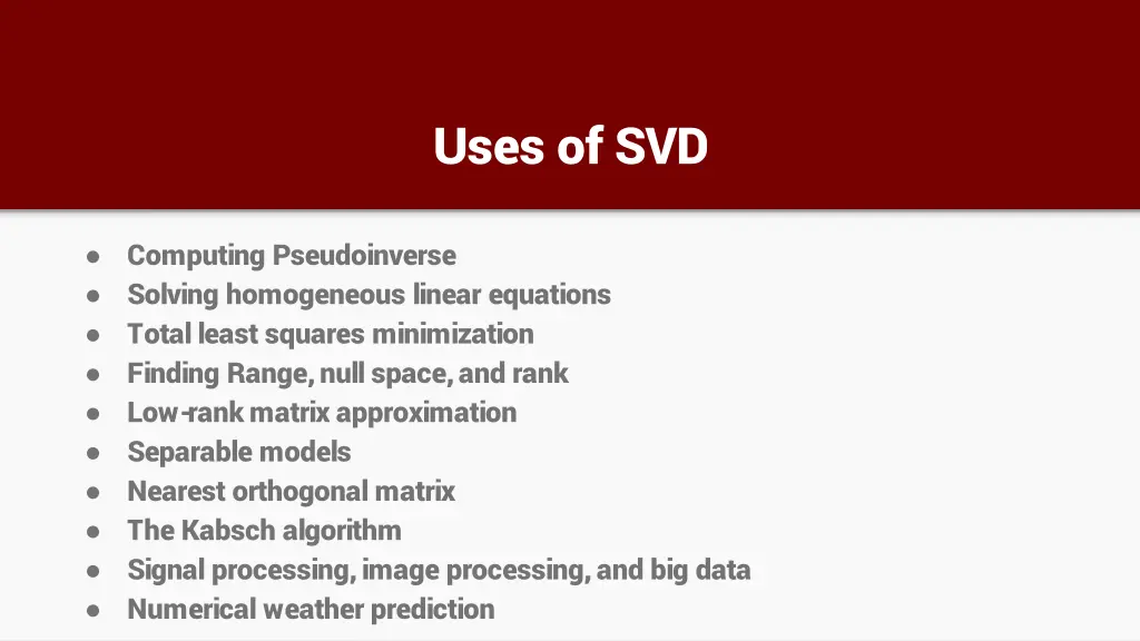 uses of svd