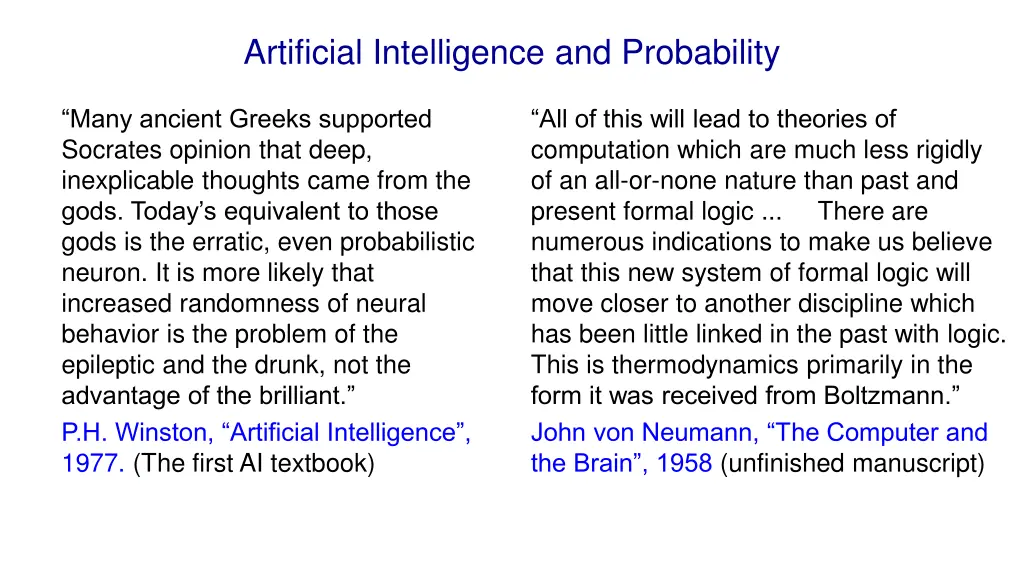 artificial intelligence and probability