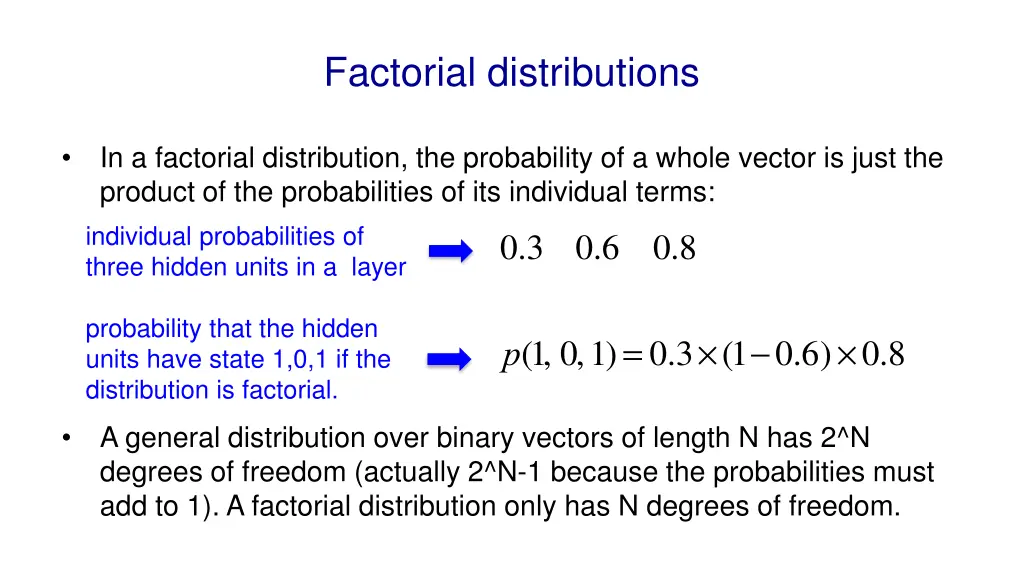 factorial distributions