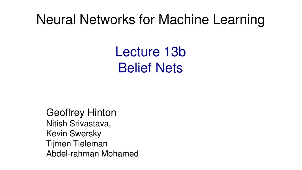 neural networks for machine learning 1