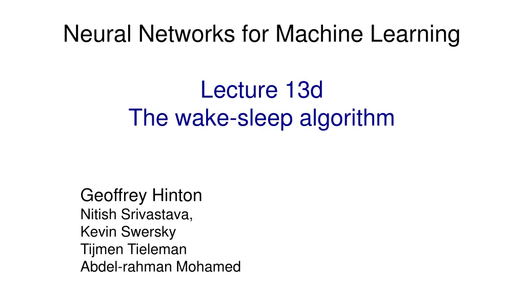 neural networks for machine learning 3