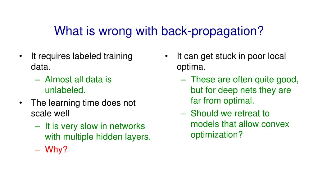 what is wrong with back propagation