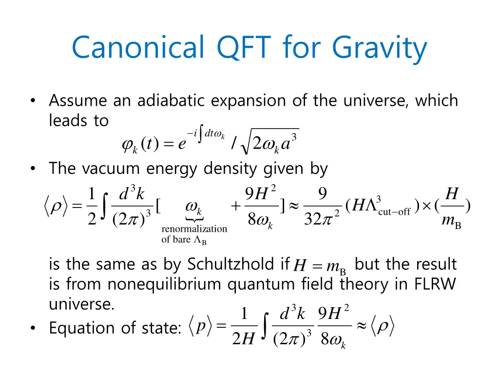 canonical qft for gravity 1