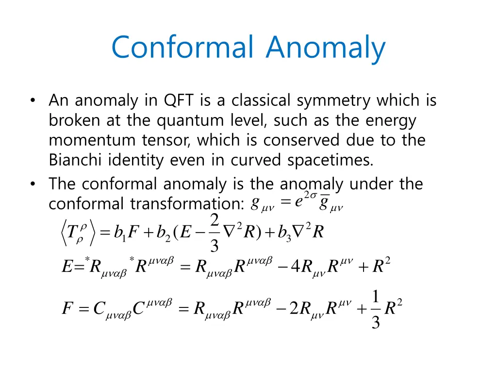 conformal anomaly