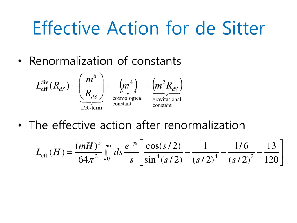 effective action for de sitter 1