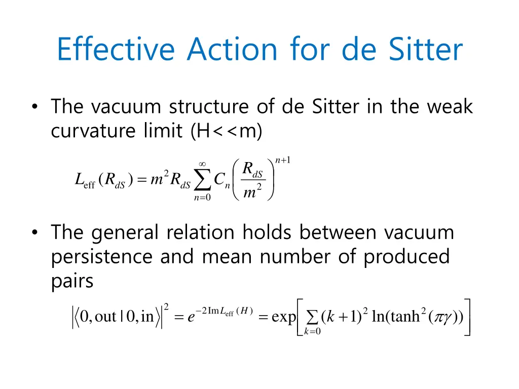 effective action for de sitter 2