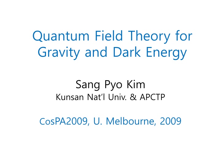 quantum field theory for gravity and dark energy