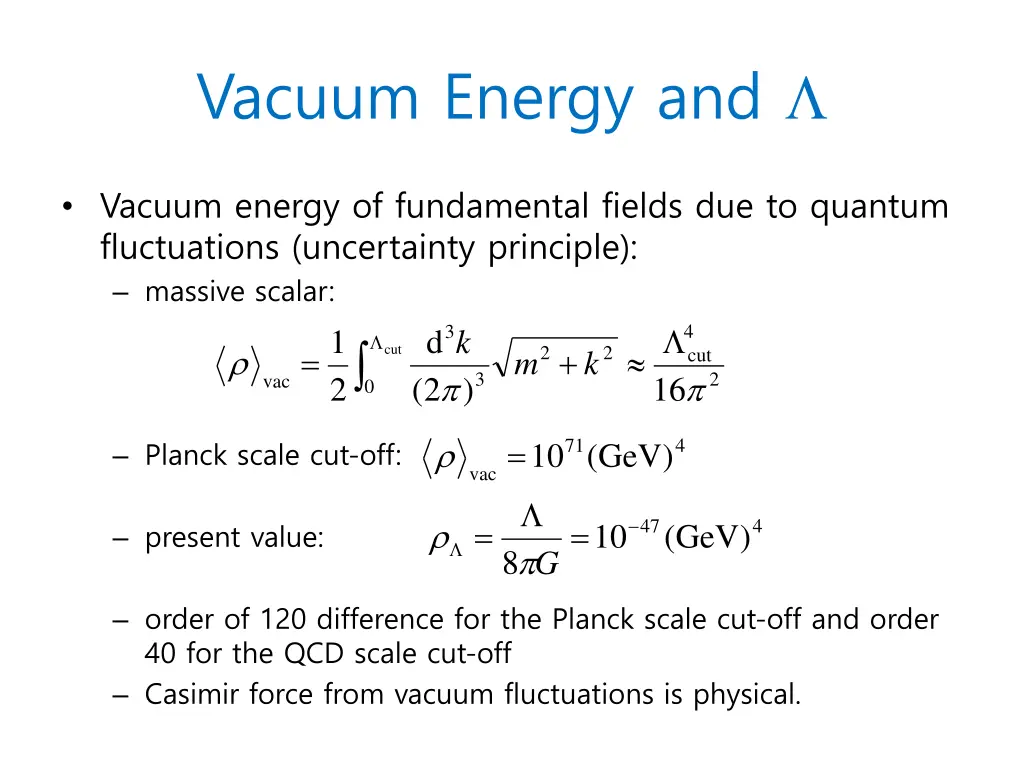 vacuum energy and