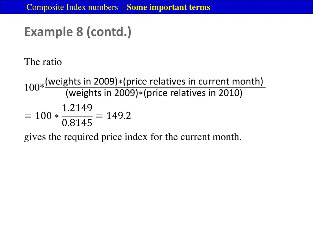 composite index numbers some important terms 7