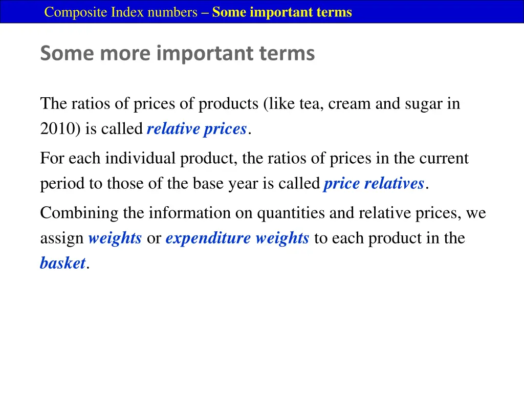 composite index numbers some important terms 8