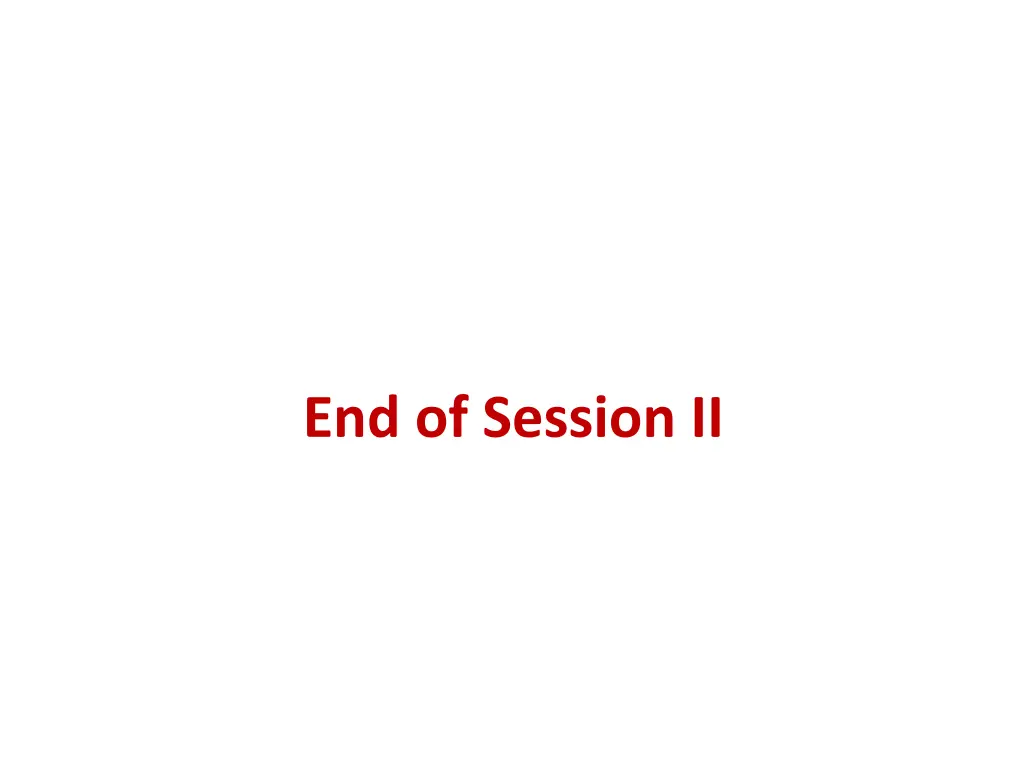 end of session ii