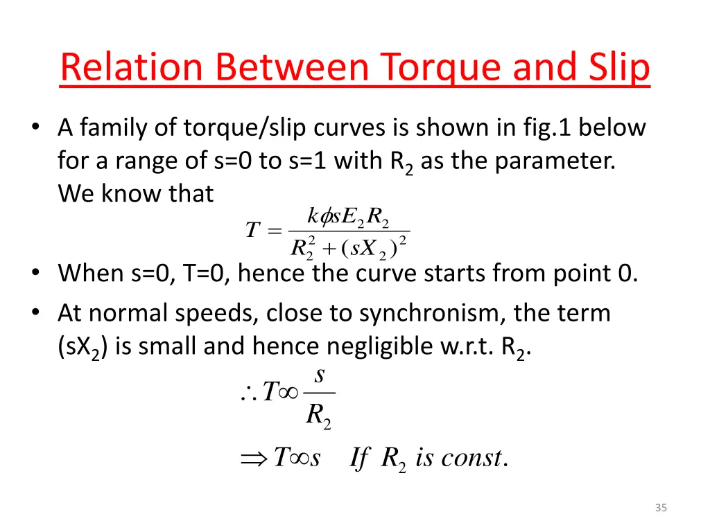 relation between torque and slip